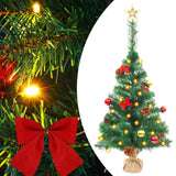 NNEVL Artificial Christmas Tree with Baubles and LEDs Green 64 cm