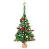 NNEVL Artificial Christmas Tree with Baubles and LEDs Green 64 cm