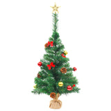 NNEVL Artificial Christmas Tree with Baubles and LEDs Green 64 cm