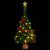 NNEVL Artificial Christmas Tree with Baubles and LEDs Green 64 cm