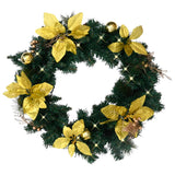 NNEVL Christmas Wreath with LED Lights Green 60 cm PVC