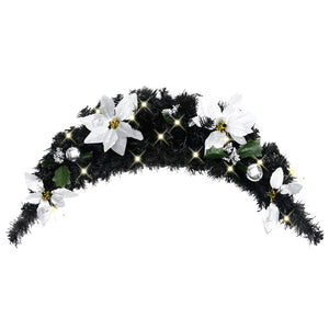 NNEVL Christmas Arch with LED Lights Black 90 cm PVC