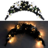 NNEVL Christmas Arch with LED Lights Black 90 cm PVC