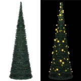 NNEVL Pop-up String Artificial Christmas Tree with LED Green 150 cm