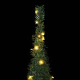 NNEVL Pop-up String Artificial Christmas Tree with LED Green 150 cm