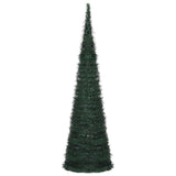NNEVL Pop-up String Artificial Christmas Tree with LED Green 150 cm