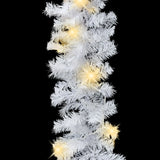 NNEVL Christmas Garland with LED Lights White 5 m PVC