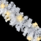 NNEVL Christmas Garland with LED Lights White 5 m PVC