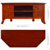 NNEVL TV Cabinet Classical Brown 100x40x45 cm Solid Mahogany Wood