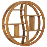 NNEVL Yin Yang Wall Shelf 80x17.5x80 cm Solid Wood Teak