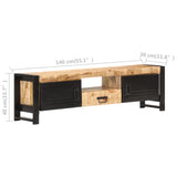 NNEVL TV Cabinet 140x30x40 cm Rough Mango Wood