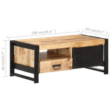 NNEVL Coffee Table 100x50x40 cm Rough Mango Wood