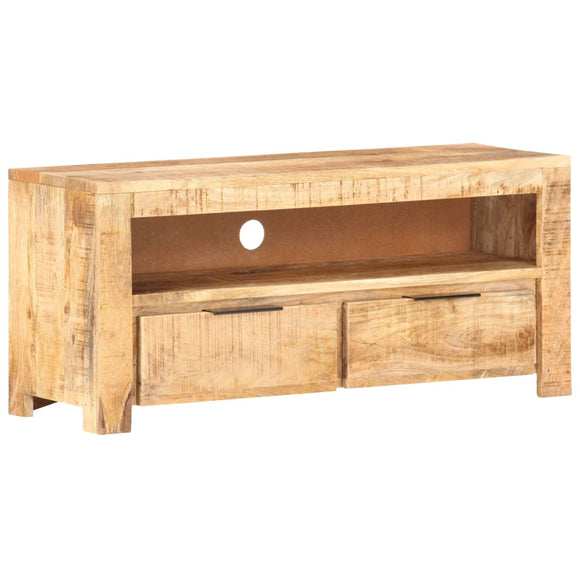 NNEVL TV Cabinet 90x30x40 cm Solid Rough Mango Wood