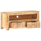 NNEVL TV Cabinet 90x30x40 cm Solid Rough Mango Wood