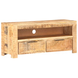 NNEVL TV Cabinet 90x30x40 cm Solid Rough Mango Wood