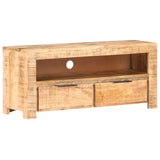 NNEVL TV Cabinet 90x30x40 cm Solid Rough Mango Wood