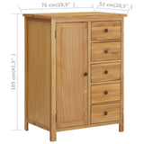 NNEVL Wardrobe 76x52x105 cm Solid Oak Wood
