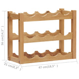NNEVL Wine Rack for 12 Bottles 47x21x36 cm Solid Oak Wood