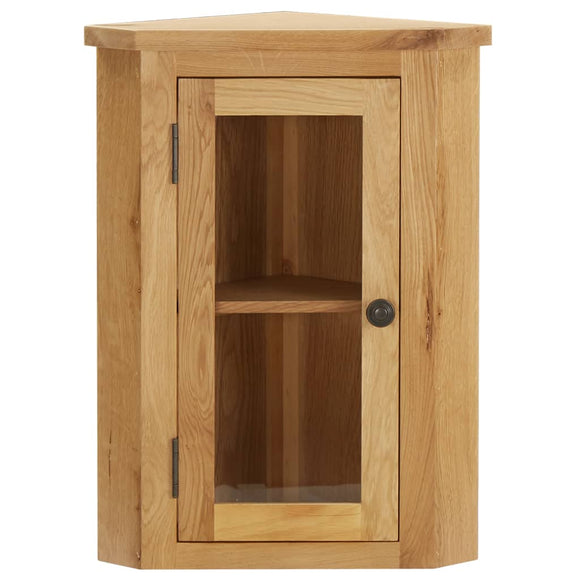 NNEVL Wall-mounted Corner Cabinet 45x28x60 cm Solid Oak Wood