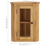 NNEVL Wall-mounted Corner Cabinet 45x28x60 cm Solid Oak Wood