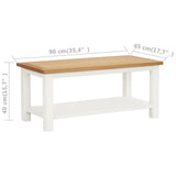 NNEVL Coffee Table 90x45x40 cm Solid Oak Wood