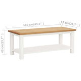 NNEVL Coffee Table 110x55x40 cm Solid Oak Wood