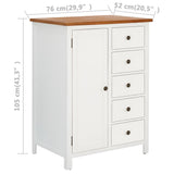 NNEVL Wardrobe 76x52x105 cm Solid Oak Wood