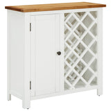 NNEVL Wine Cabinet 80x32x80 cm Solid Oak Wood