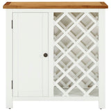 NNEVL Wine Cabinet 80x32x80 cm Solid Oak Wood