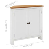 NNEVL Corner Cabinet 80x33.5x78 cm Solid Oak Wood