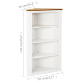 NNEVL Corner Cabinet 59x36x100 cm Solid Oak Wood