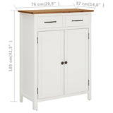 NNEVL Shoe Cabinet 76x37x105 cm Solid Oak Wood
