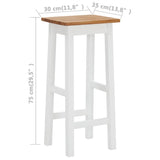 NNEVL Bar Stools 2 pcs Solid Oak Wood