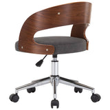 NNEVL Swivel Office Chair Grey Bent Wood and Fabric