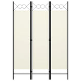 NNEVL 3-Panel Room Divider Cream White 120x180 cm