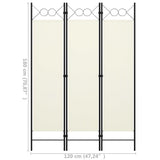 NNEVL 3-Panel Room Divider Cream White 120x180 cm