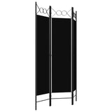 NNEVL 3-Panel Room Divider Black 120x180 cm