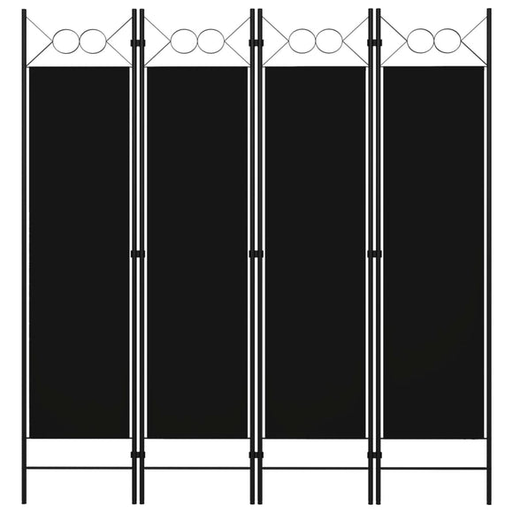 NNEVL 4-Panel Room Divider Black 160x180 cm