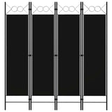 NNEVL 4-Panel Room Divider Black 160x180 cm