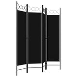 NNEVL 4-Panel Room Divider Black 160x180 cm