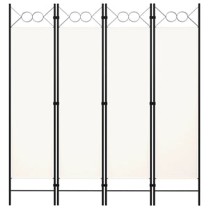NNEVL 4-Panel Room Divider Cream White 160x180 cm