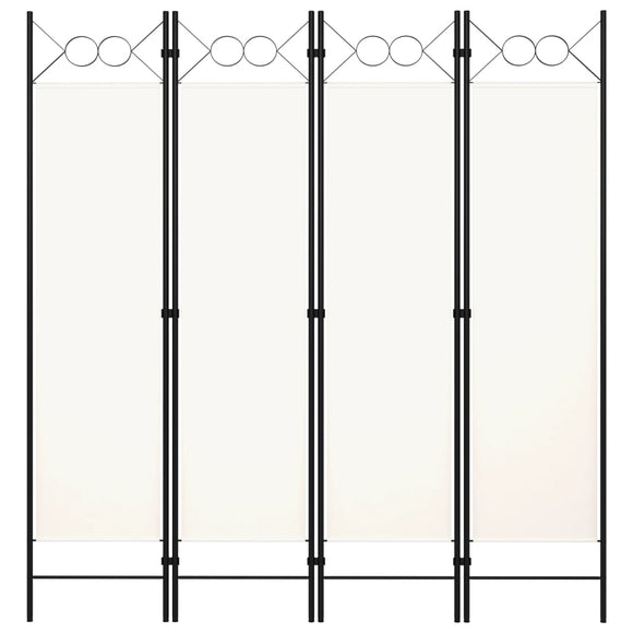 NNEVL 4-Panel Room Divider Cream White 160x180 cm