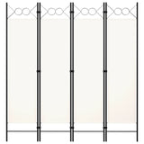 NNEVL 4-Panel Room Divider Cream White 160x180 cm