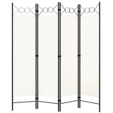 NNEVL 4-Panel Room Divider Cream White 160x180 cm