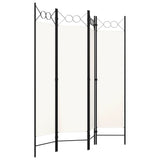 NNEVL 4-Panel Room Divider Cream White 160x180 cm