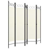 NNEVL 5-Panel Room Divider Cream White 200x180 cm