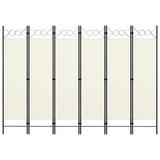 NNEVL 6-Panel Room Divider Cream White 240x180 cm