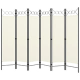NNEVL 6-Panel Room Divider Cream White 240x180 cm