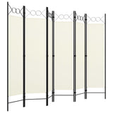 NNEVL 6-Panel Room Divider Cream White 240x180 cm