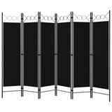 NNEVL 6-Panel Room Divider Black 240x180 cm